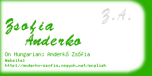 zsofia anderko business card