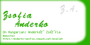 zsofia anderko business card